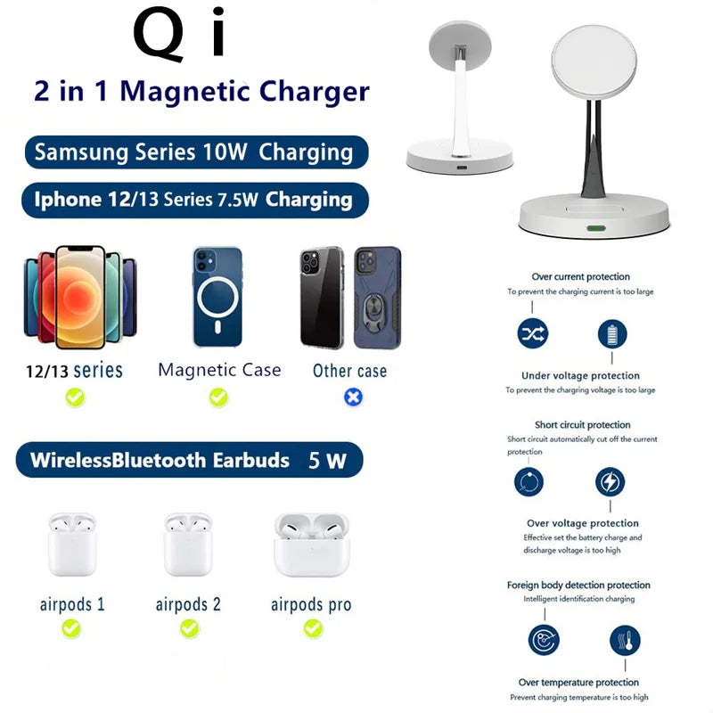 15W Wireless Charging Station Stand